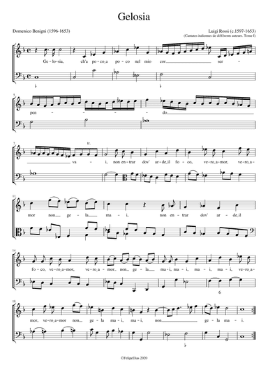 Gelosia ch'a poco a poco (arr. Early Music Scores)
