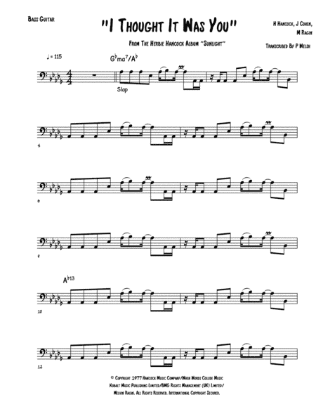 I Thought It Was You (arr. Accubass)