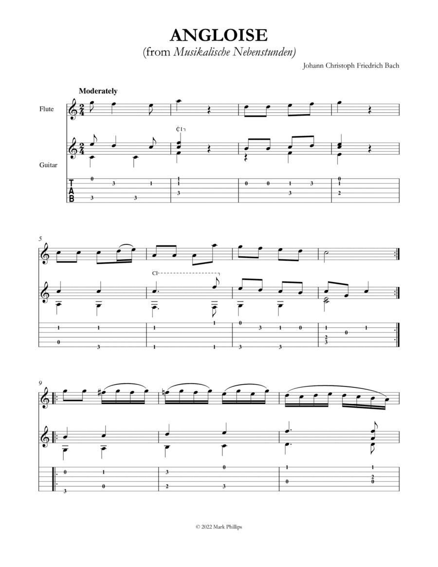 Angloise (from Musikalische Nebenstunden) (arr. Mark Phillips)