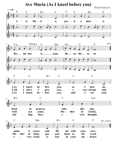 Ave Maria (As I Kneel Before You) - 3 voices (arr. Bonnie Wong)