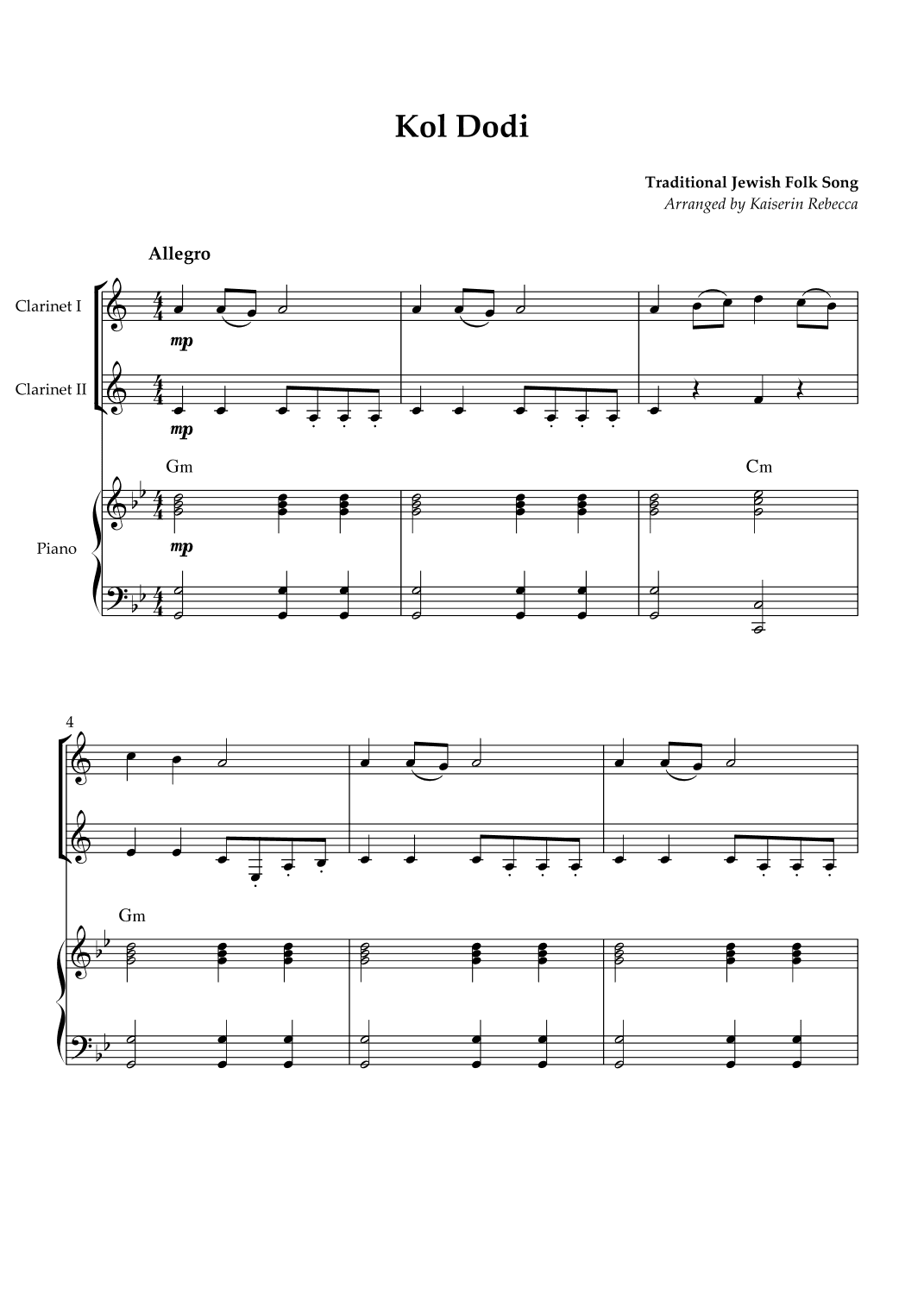 Kol Dodi (arr. Kaiserin Rebecca)