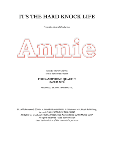 It's The Hard-Knock Life (arr. Jonathan Mastro)