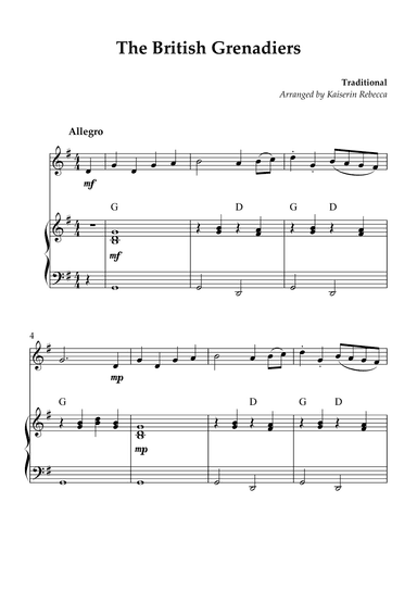 The British Grenadiers (arr. Kaiserin Rebecca)
