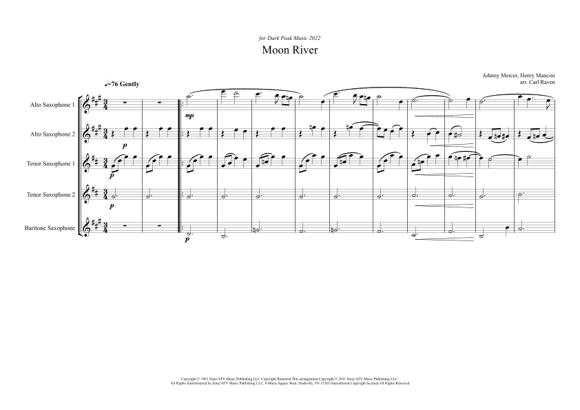 Moon River (arr. Carl Raven)