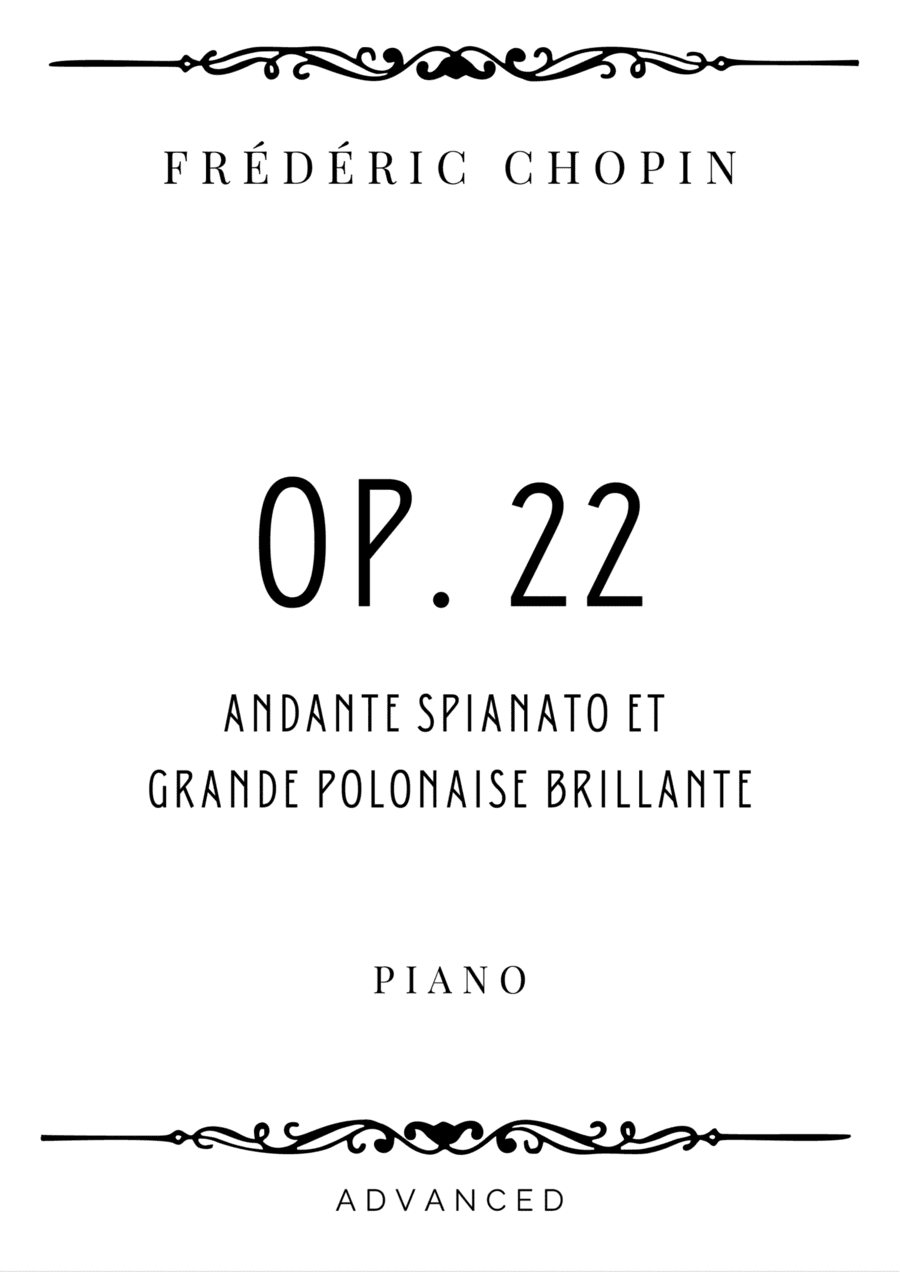 Chopin - Andante spianato et Grande polonaise brillante - Advanced (arr. Piacere Music Sheets)