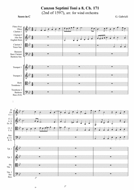 G. Gabrieli - Canzon per sonar septimi toni a 8, Ch.171, arr. for Wind Orchestra (arr. Xlomeg)