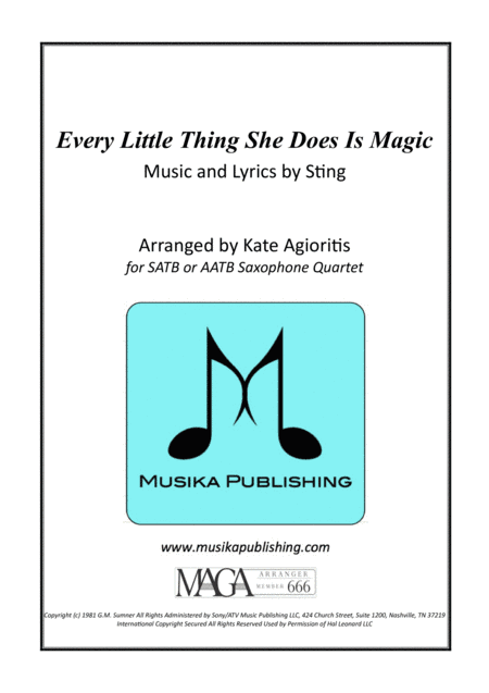 Every Little Thing She Does Is Magic (arr. Kate Agioritis)