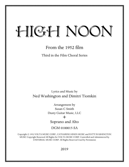 High Noon (do Not Forsake Me) (arr. Susan C Smith at Dusty Guitar Music LLC)