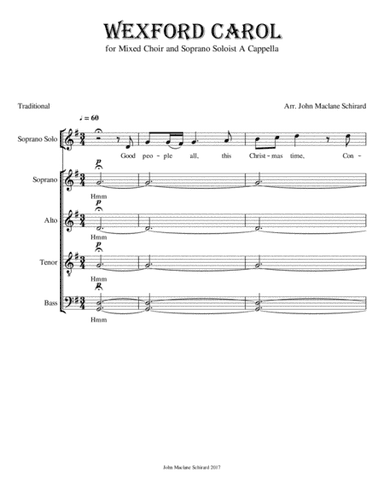 Wexford Carol (arr. John Maclane Schirard)