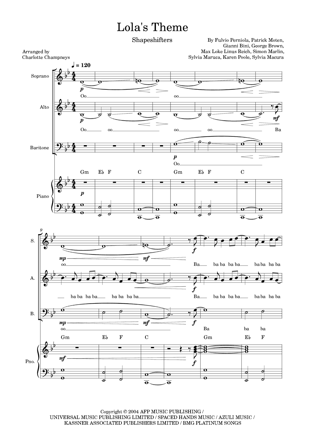 Lola's Theme (arr. Charlotte Champneys)