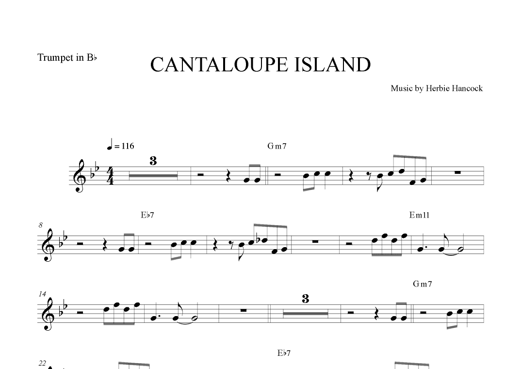 Cantaloupe Island (arr. The Sheet Music Library)