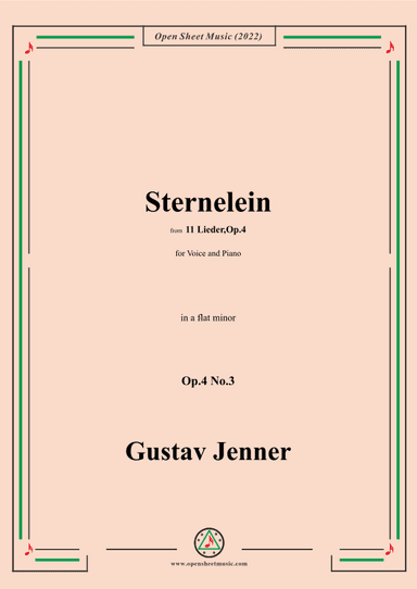 Jenner-Sternelein,in a flat minor,Op.4 No.3 (arr. OSM Press)