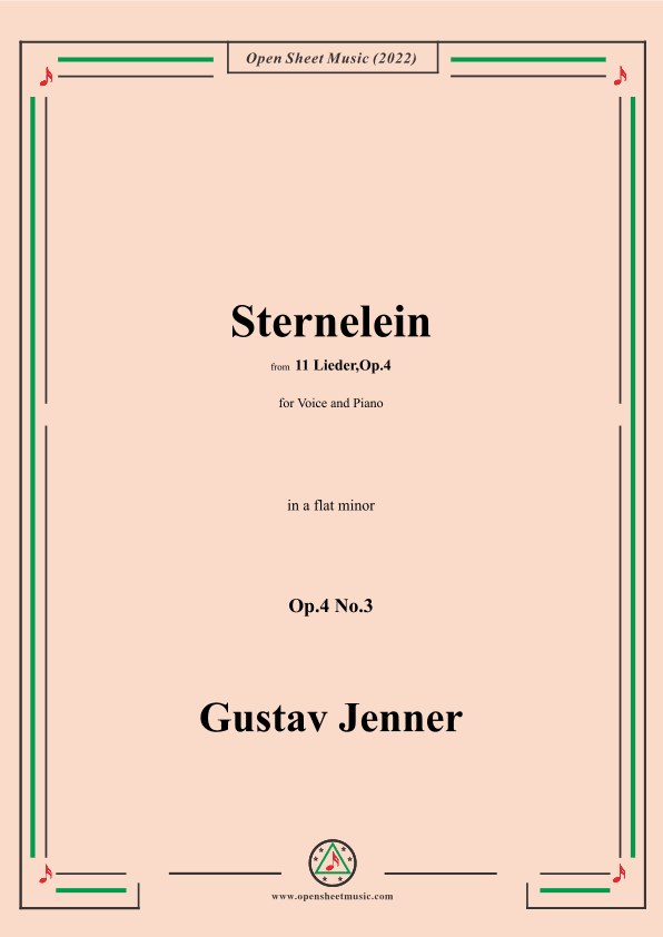 Jenner-Sternelein,in a flat minor,Op.4 No.3 (arr. OSM Press)