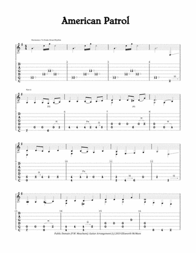 American Patrol march  (For Fingerstyle Guitar Tuned CGDGAD) (arr. Ellsworth McMeen)