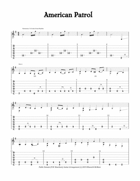 American Patrol march  (For Fingerstyle Guitar Tuned CGDGAD) (arr. Ellsworth McMeen)