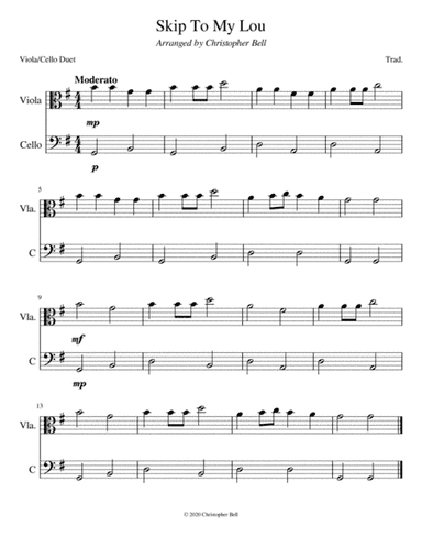 Skip To My Lou - Easy Viola/Cello Duet (arr. Silent Home Records)
