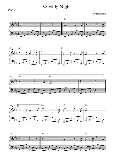 O Holy Night - Piano Solo (arr. Wesley S. SIlva)