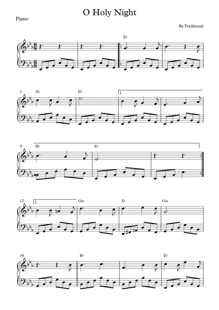 O Holy Night - Piano Solo (arr. Wesley S. SIlva)