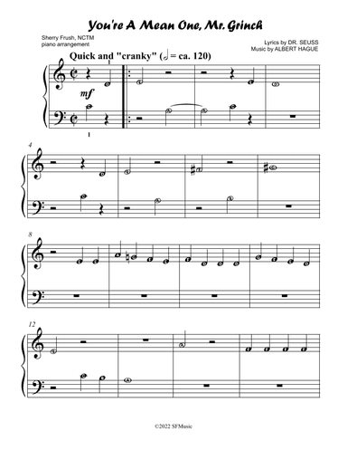 You're A Mean One, Mr. Grinch (arr. Sherry Frush, NCTM)
