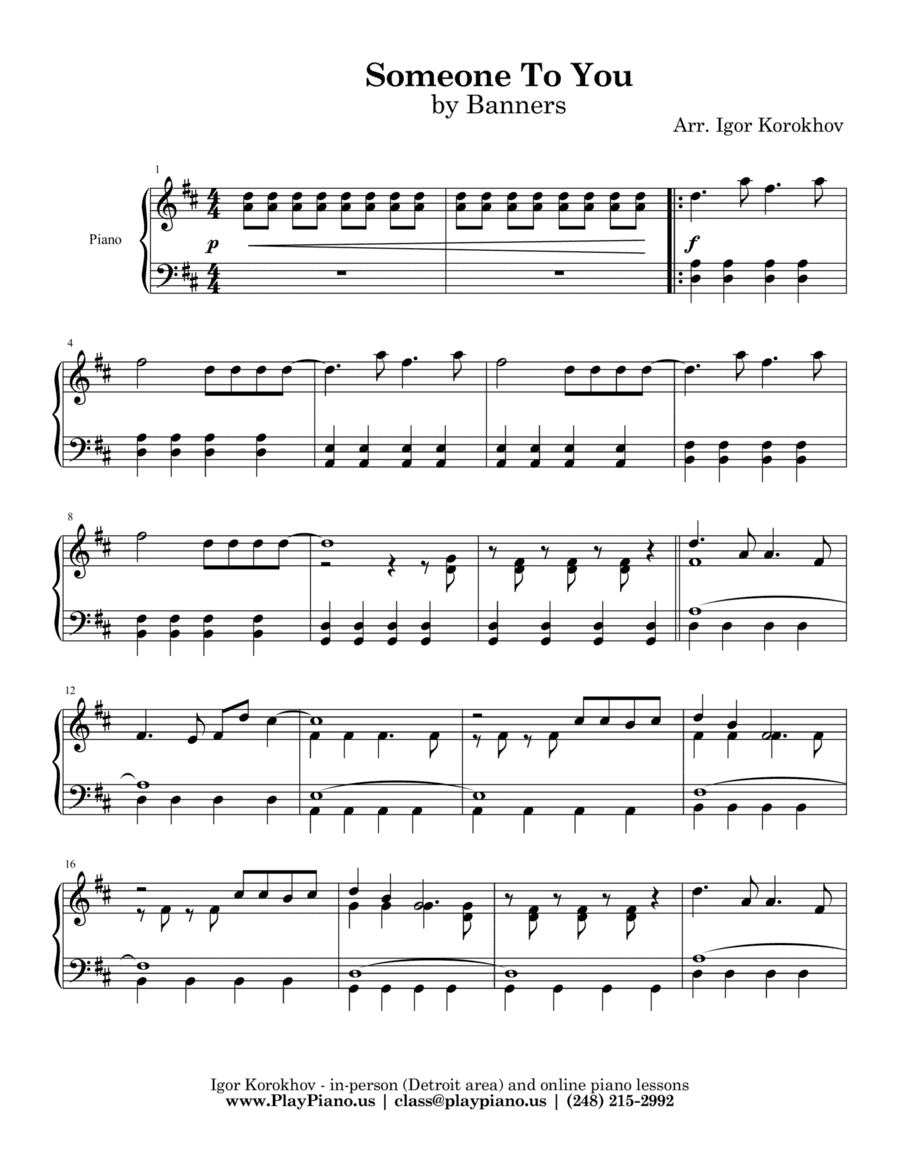 Someone To You (arr. Igor Korokhov)