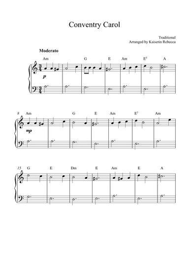 Conventry Carol (arr. Kaiserin Rebecca)