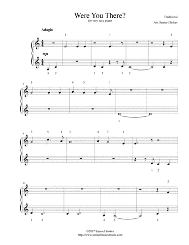 Were You There? - for very easy piano (arr. Samuel Stokes)