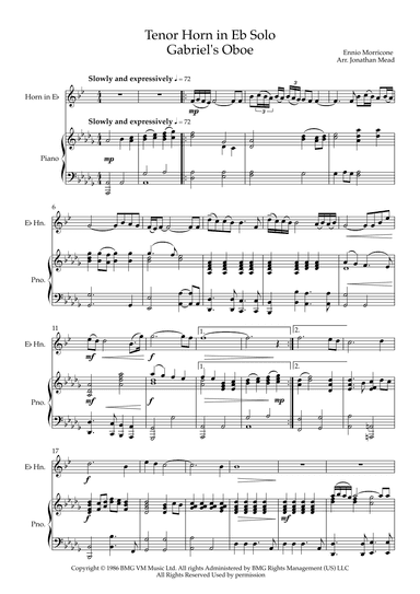 Gabriel's Oboe (arr. Jonathan Mead)