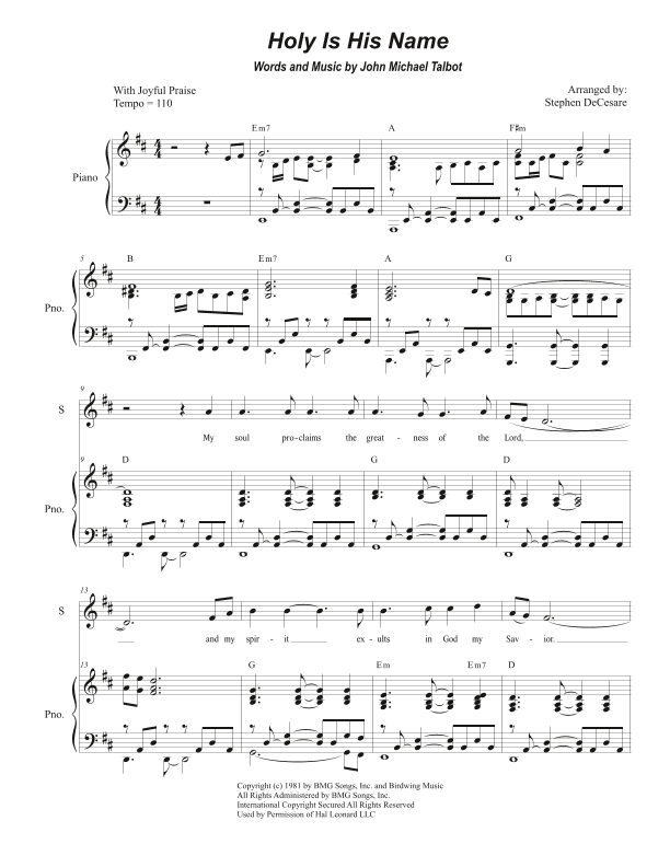 Holy Is His Name (arr. Stephen DeCesare)