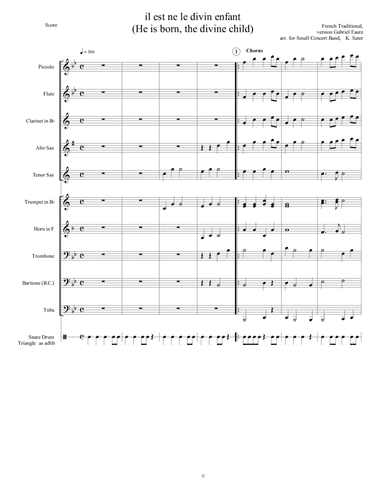 Il Est Ne Le Divin Enfant (He is born, the divine infant.)    French Traditional Carol de Noel, (arr. K. Sater)
