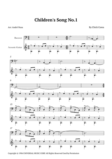 Children's Song No. 1 (arr. André Nusa)