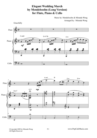 Elegant Wedding March (Long Version) for Flute, Piano & Cello (arr. Miranda Wong)
