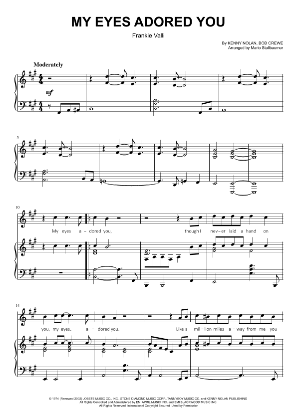 My Eyes Adored You (arr. Mario Stallbaumer)