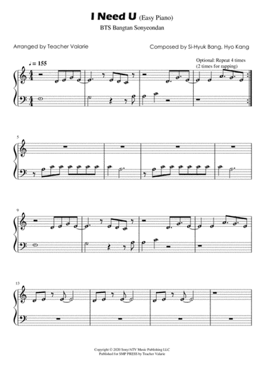 I Need U (arr. Harmony Valarie @ Teacher Valarie)