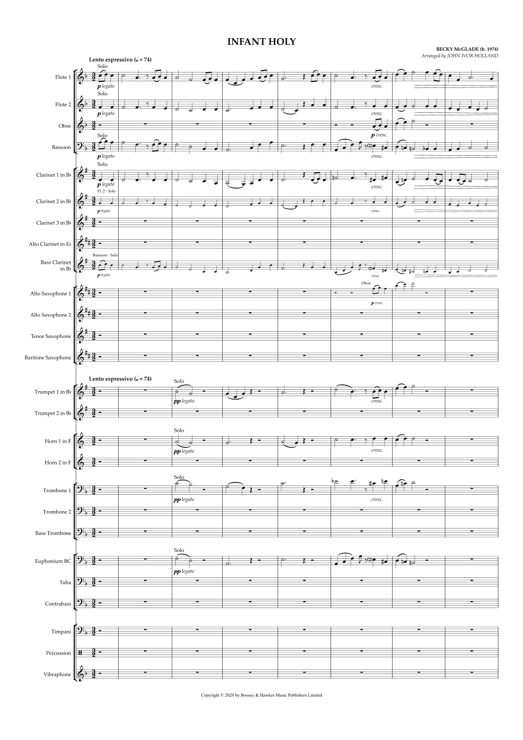 Infant Holy (arr. John Ivor Holland)