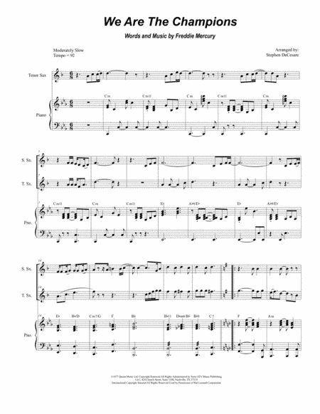 We Are The Champions (arr. Stephen DeCesare)