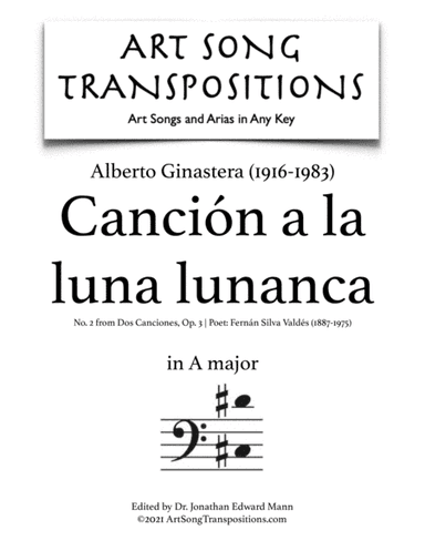 Ginastera (arr. ArtSongTranspositions.com)