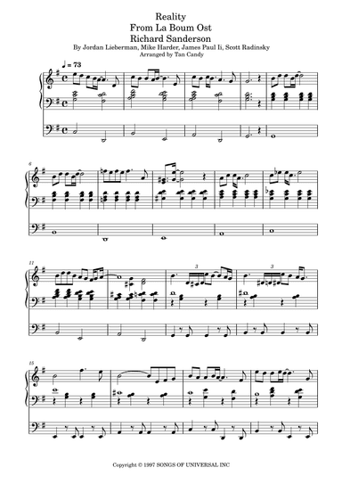 Reality (arr. Tan Candy)