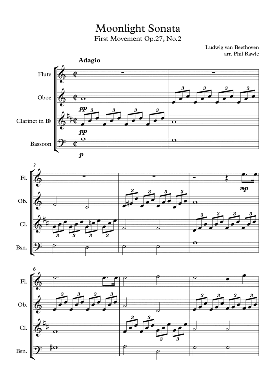 Moonlight Sonata - Wind Quartet (arr. Phil Rawle)