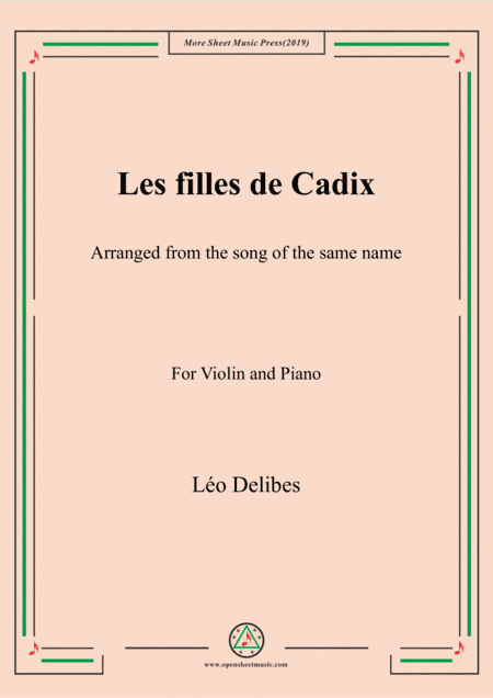 Delibes-Les filles de Cadix, for Violin and Piano (arr. MSM)