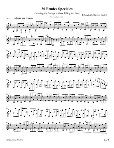 Mazas 75 Melodious & Progressive Studies Op 36, Book 1, No.11 (arr. String Masters)