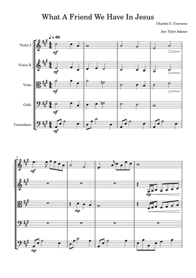 What A Friend We Have In Jesus (String Orchestra) (arr. Tyler Adams)