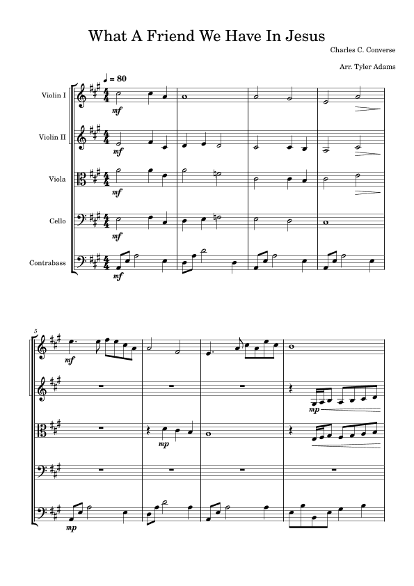 What A Friend We Have In Jesus (String Orchestra) (arr. Tyler Adams)