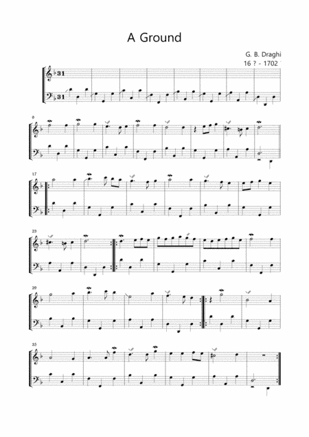 A GROUND - Draghi - For Piano-Organ (arr. Marcello Meneguzzo)