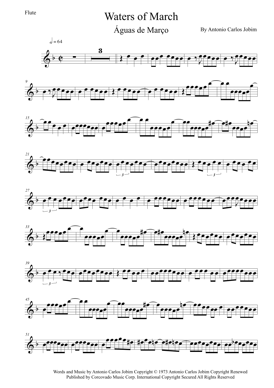 Águas De Março (waters Of March) (arr. Leo Silva)