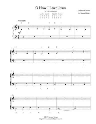 O How I Love Jesus - for very easy piano (arr. Samuel Stokes)