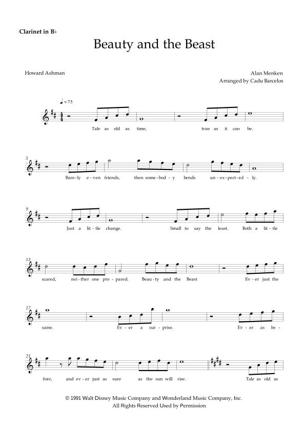 Beauty And The Beast (arr. Cadu Barcelos)
