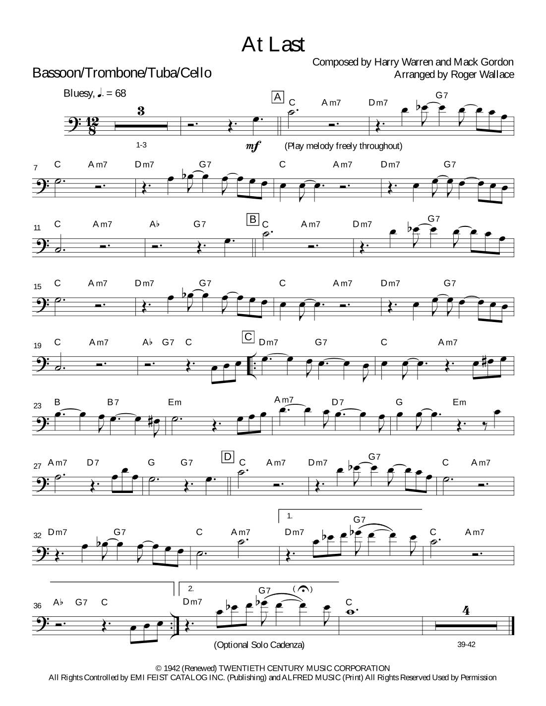 At Last (arr. Roger Wallace)