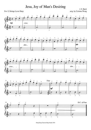 Jesu, Joy of Man's Desiring - 12 & 15 String Harp Solo (arr. Corinna Wong)