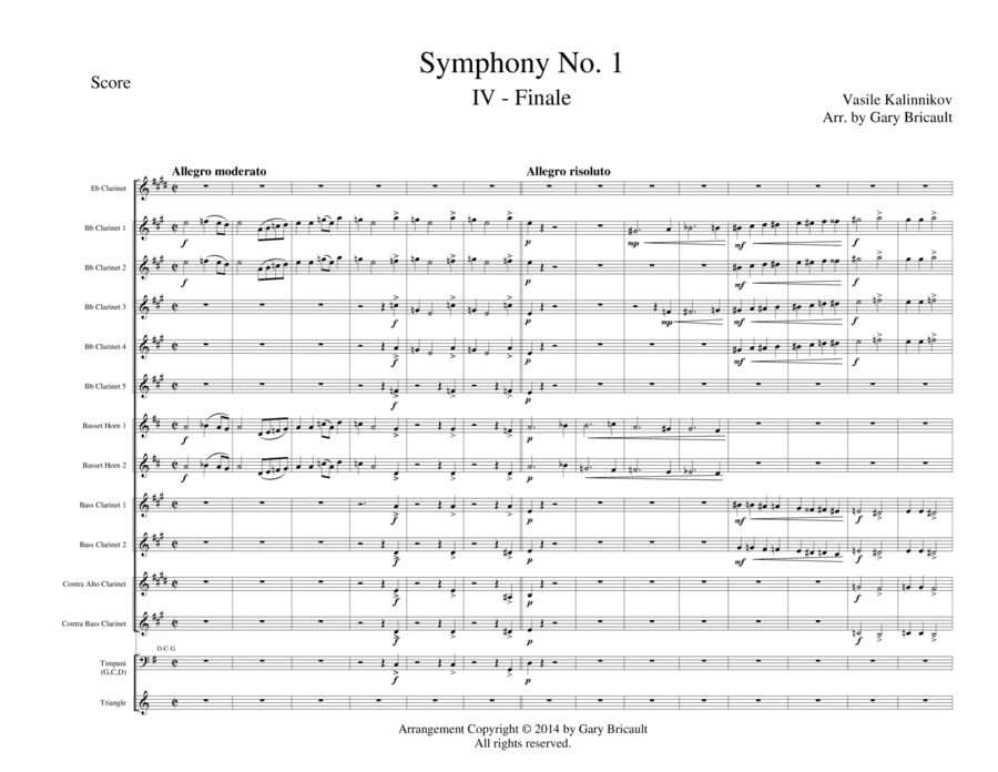 Mvt IV - Finale from Symphony No. 1 (arr. Gary Bricault)