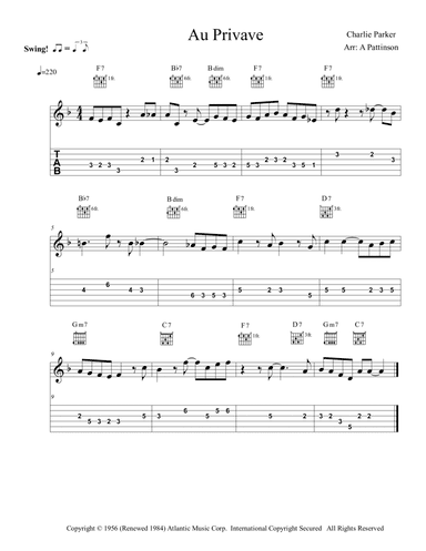 Au Privave (arr. Andrew Pattinson)